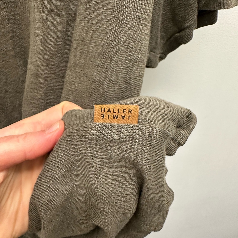 Jamie Haller - Linen Chameleon Tee - Olive - size small - Picture 5 of 5